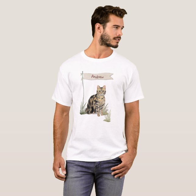 Camiseta Mascota de gatos de la tabla Nombre personalizado (Anverso completo)