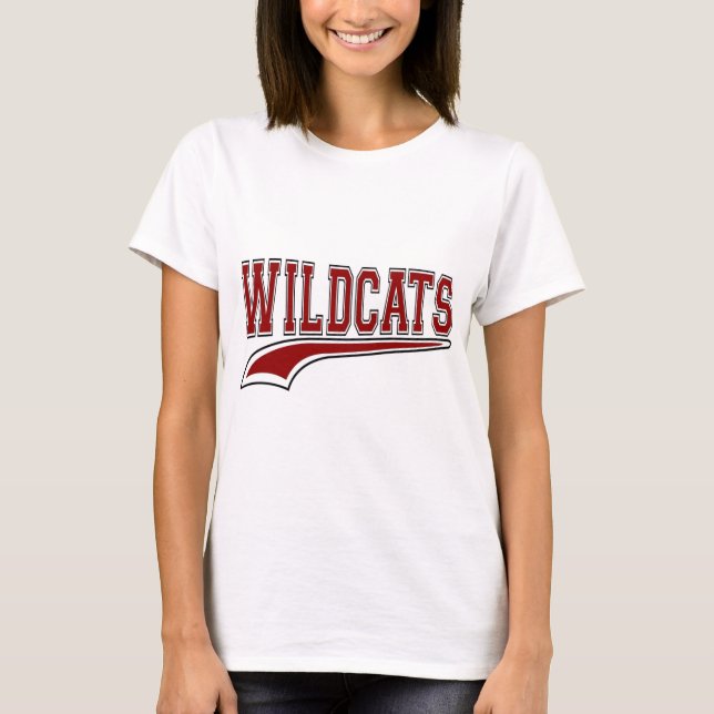 Camiseta Mascota de gatos salvajes (camiseta roja profunda) (Anverso)