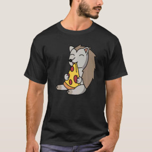 Camiseta Mascota de Hedgehog Eating Pizza