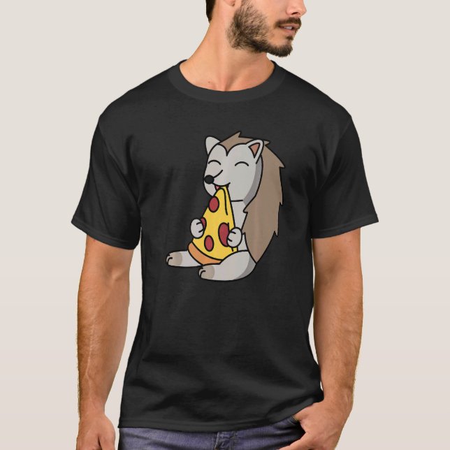 Camiseta Mascota de Hedgehog Eating Pizza (Anverso)