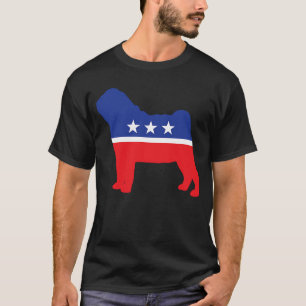 Camiseta Mascota de la elección símbolo político Pug perro