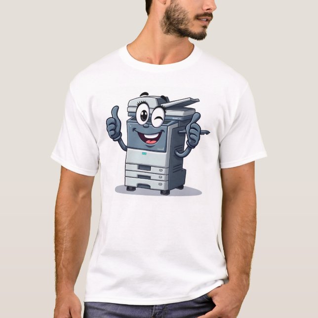 Camiseta Mascota de la máquina fotocopiadora personalizado  (Anverso)
