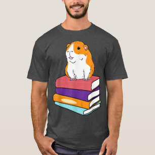 Camiseta Mascota de lectura de libros de cerdo guineano ado