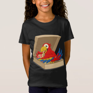 Camiseta Mascota de loros comiendo pizza