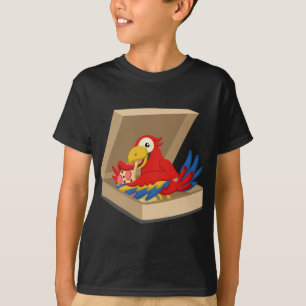 Camiseta Mascota de loros comiendo pizza
