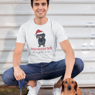 Camiseta Mascota de Navidades divertidos   Dachshund A Trav