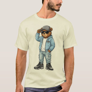 Camiseta Mascota de Oso Urbano Cool - Arte de Ropa Urbana A