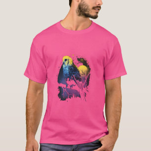 Camiseta Mascota de pájaro Budgie Moon Budgerigar Parakeet