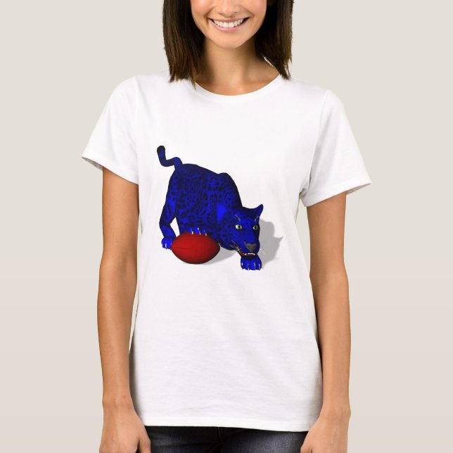 Camiseta Mascota de pantera azul (Anverso)