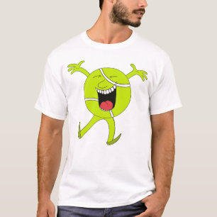 Camiseta Mascota de pelota de tenis de neón animado