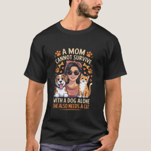 Camiseta Mascota De Perro Y Gato Novedad Mamá De Pelo Merch