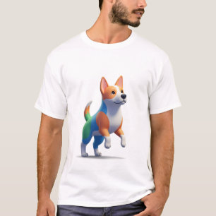 Camiseta Mascota de personaje de perro colorido 3D juguetón