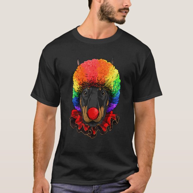 Camiseta Mascota de personal del circuito de payasos Doberm (Anverso)