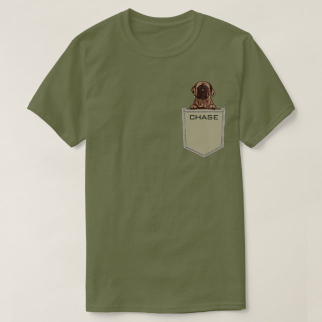 Camiseta Mascota de Personalizado verde del ejército de cas (Diseño del anverso)