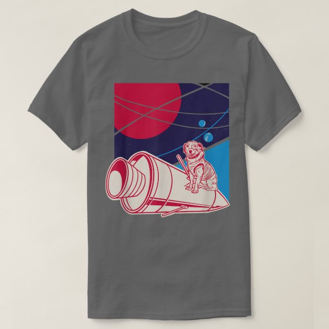 Camiseta Mascota De Planeta De Cohetes Espaciales En Perro  (Diseño del anverso)