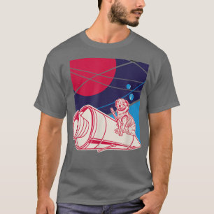 Camiseta Mascota De Planeta De Cohetes Espaciales En Perro 