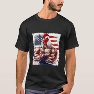 Camiseta Mascota de pollo americano bandera de EE. UU.