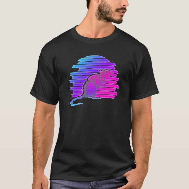 Camiseta Mascota de rata de ondas sintéticas propietario Ra (Anverso)