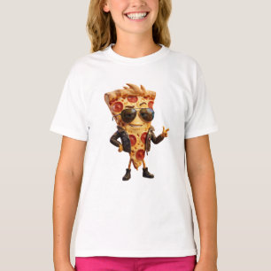 Camiseta Mascota de Rebanada de Pizza Fría con Arte de Chaq