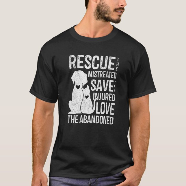 Camiseta Mascota de rescate salva amor animales salvan gato (Anverso)