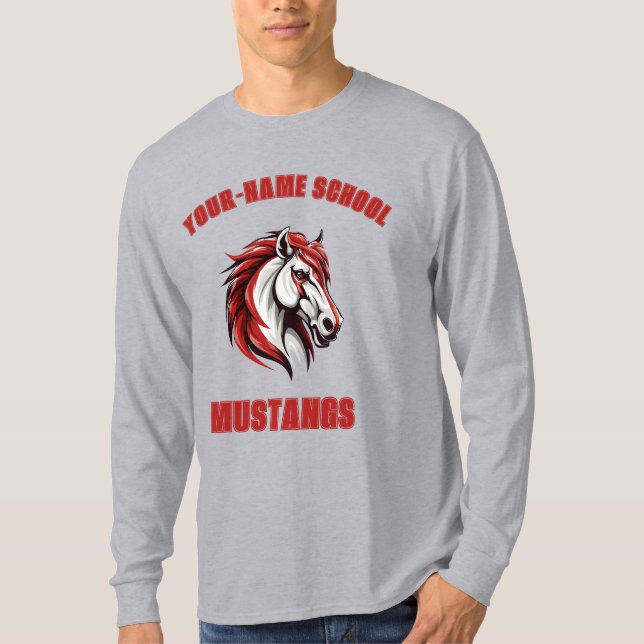 Camiseta Mascota de Stallion personalizado Horse Mustang |  (Anverso)
