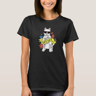 Camiseta Mascota de tatuaje de gato blanco malo