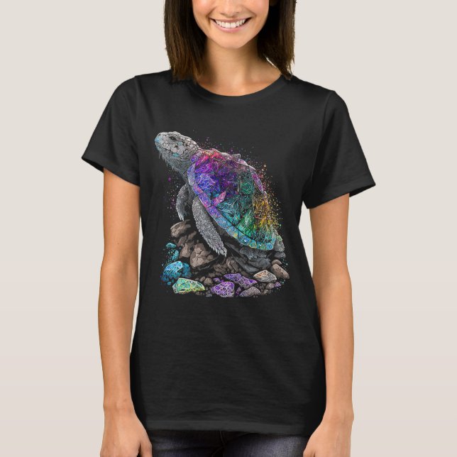 Camiseta Mascota de tortugas esotétricas cristales lindo Il (Anverso)