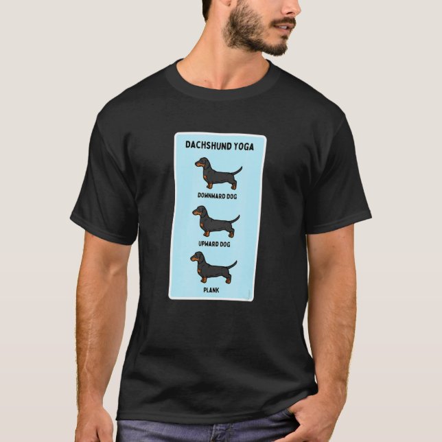 Camiseta Mascota de yoga de Dachshund, dueña de ejercicio d (Anverso)