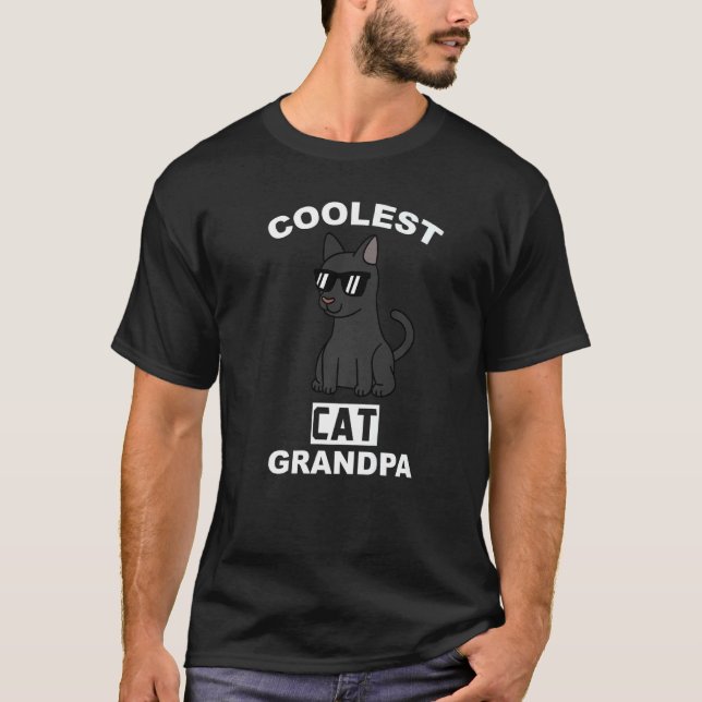 Camiseta Mascota del abuelo del abuelo del gato negro más f (Anverso)