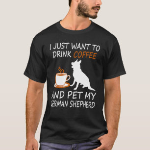 Camiseta Mascota del café de bebida Pastor alemán Mascota d