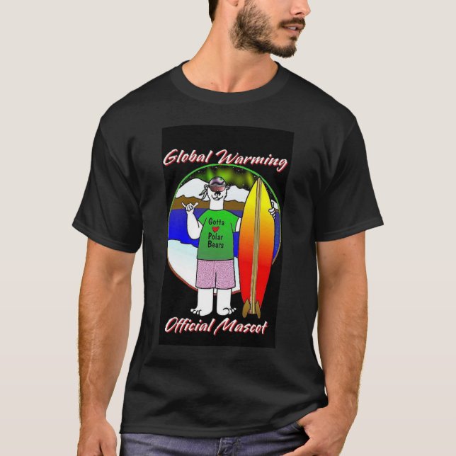 Camiseta Mascota del calentamiento del planeta (Anverso)