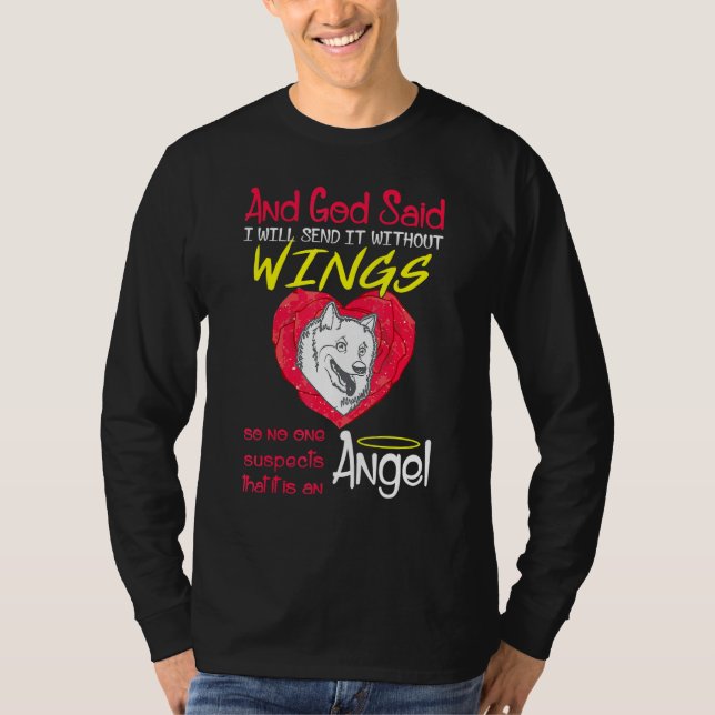 Camiseta Mascota del esquimal americano Ángel sin alas (Anverso)