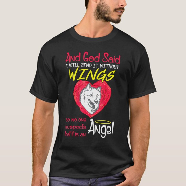Camiseta Mascota del esquimal americano Ángel sin alas (Anverso)