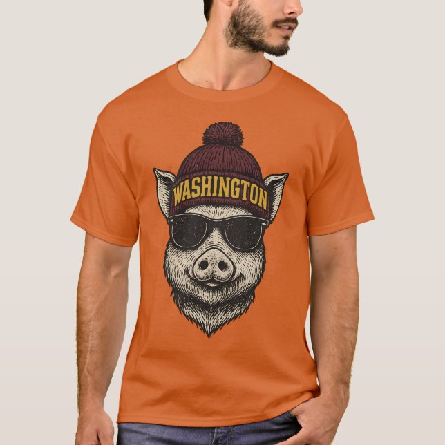 Camiseta Mascota del fútbol del Comfort Colours Washington (Anverso)
