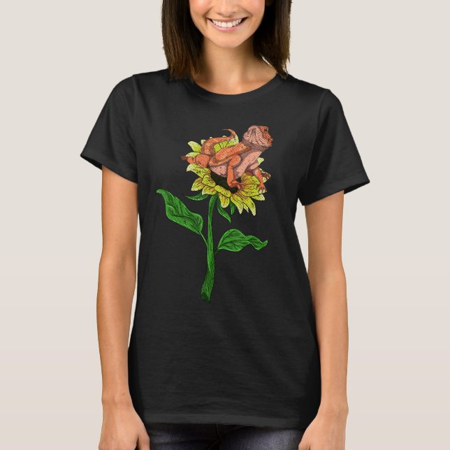 Camiseta Mascota del reptil de girasol amarillo propietario (Anverso)