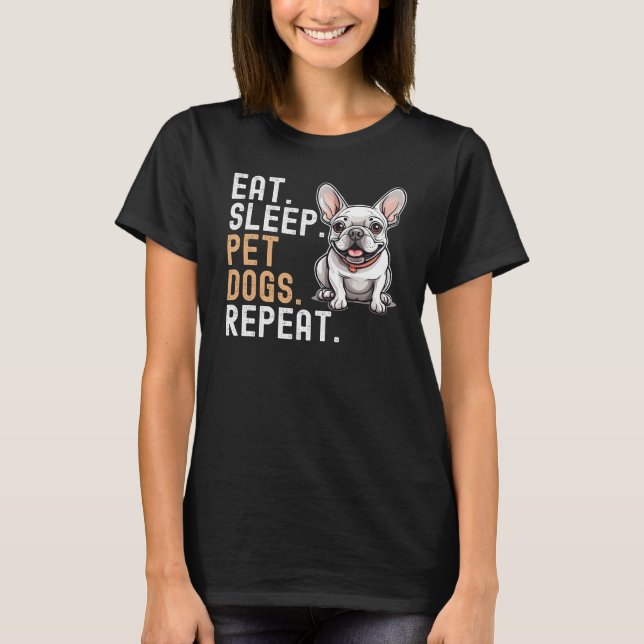 Camiseta Mascota del sueño de comer Perros repetidos, diver (Anverso)