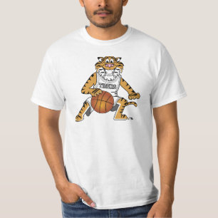 Camiseta Mascota del tigre que juega a baloncesto