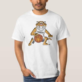 Camiseta Mascota del tigre que juega a baloncesto