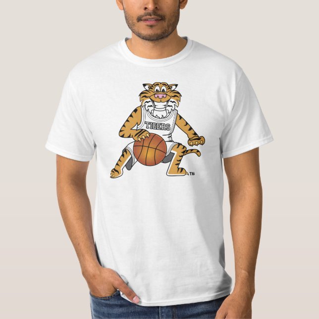 Camiseta Mascota del tigre que juega a baloncesto (Anverso)