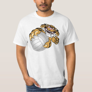 Camiseta Mascota del tigre que juega a voleibol