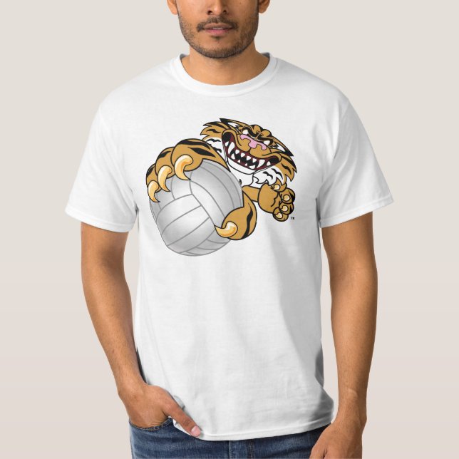 Camiseta Mascota del tigre que juega a voleibol (Anverso)