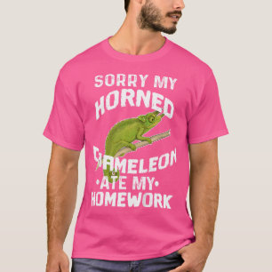Camiseta Mascota divertida Horned Chameleon Mom Dad Reptile