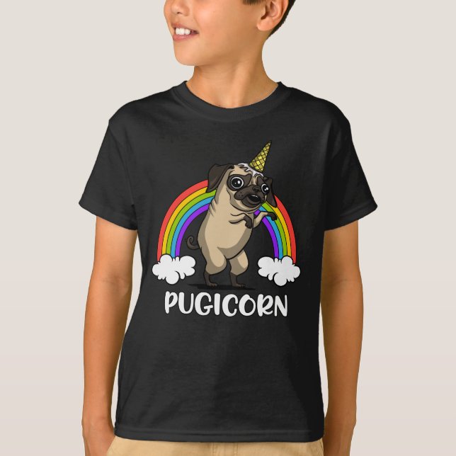Camiseta Mascota divertido del unicornio del perro del (Anverso)