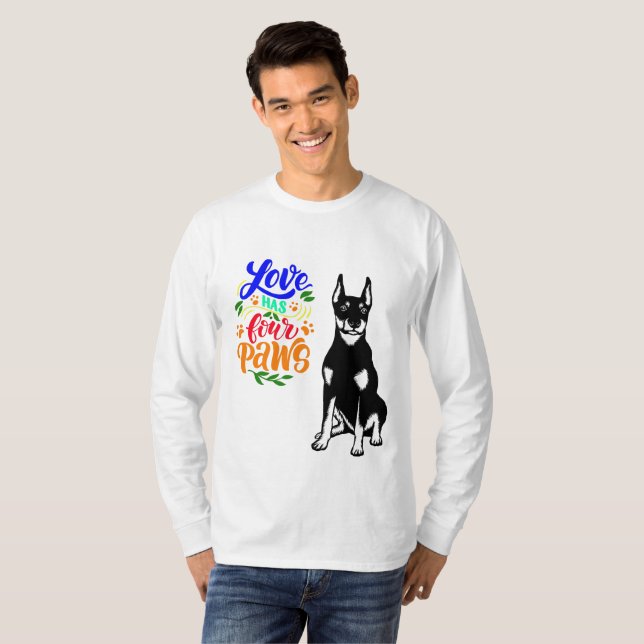 Camiseta Mascota dóberman con expresión (Anverso completo)