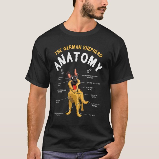 Camiseta Mascota Dueño de Perro Pastor Anatomy Belga Malino (Anverso)