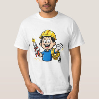 Camiseta Mascota Electricista Energética Arte de Dibujos An