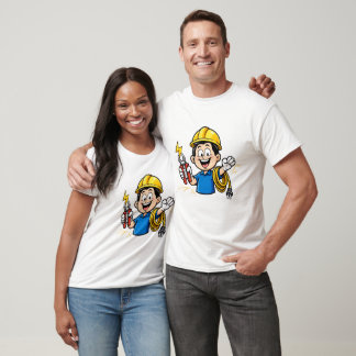Camiseta Mascota Electricista Energética Rayo Arte de Dibuj