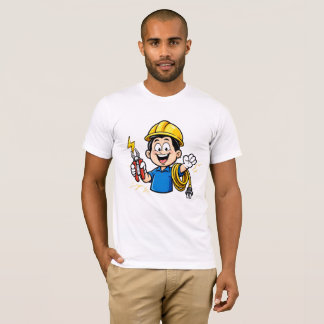 Camiseta Mascota Electricista Energético Arte de Dibujos An