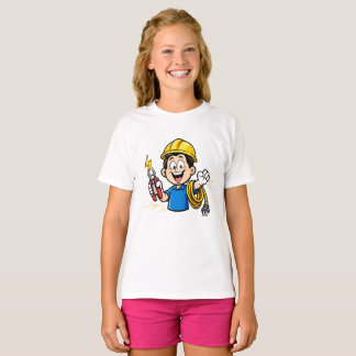 Camiseta Mascota Electricista Energético Arte de Dibujos An
