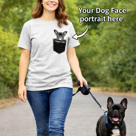Camiseta Mascota En Mi Bolsillo Foto y Nombre Perro Persona